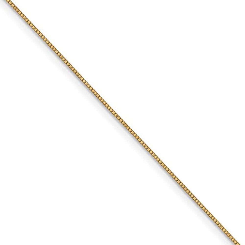 0.7mm, 14k Yellow Gold, Solid Box Chain Necklace, 28 Inch